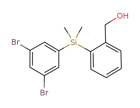 Molecular Structure of 1239354-49-4 ((3,5-dibromophenyl)[2-(hydroxymethyl)phenyl]dimethylsilane)