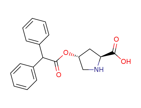 Molecular Structure of 1256282-24-2 ((2S,4R)-4-(2,2-diphenylacetoxy)pyrrolidine-2-carboxylic acid)