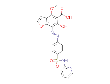 Molecular Structure of 1248345-37-0 (6-hydroxy-4-methoxy-7-[2-(2-pyridinylsulphamoyl)phenylazo]benzofuran-5-carboxylic acid)