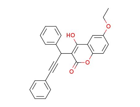 Molecular Structure of 1198104-38-9 (3-(1,3-diphenylprop-2-ynyl)-6-ethoxy-4-hydroxy-2H-chromen-2-one)