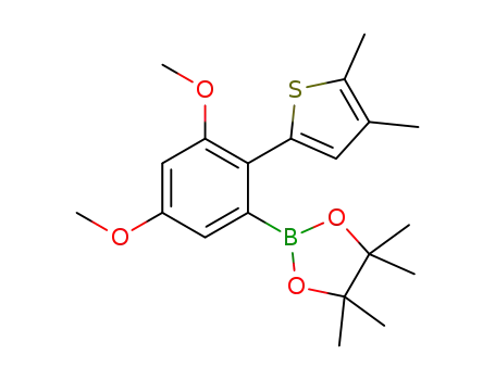 Molecular Structure of 1231714-53-6 (2-[2-(4,5-dimethylthiophen-2-yl)-3,5-dimethoxyphenyl]-4,4,5,5-tetramethyl-[1,3,2]dioxaborolane)