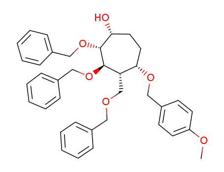 (1R,2R,3R,4S,5S)-2,3-dibenzyloxy-4-benzyloxymethyl-5-p-methoxybenzyloxy-cycloheptane-1-ol