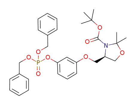 tert-butyl (R)-4-((3-(bis-(benzyloxy)phosphoryloxy)phenoxy)methyl)-2,2-dimethyloxazolidine-3-carboxylate