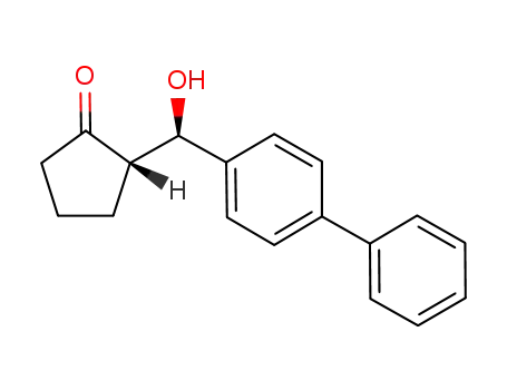 Molecular Structure of 1224730-17-9 ((2S)-2-[(R)-hydroxy(4-phenylphenyl)methyl]cyclopentanone)