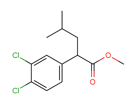Molecular Structure of 300356-82-5 (2-(3,4-dichlorophenyl)-4-methyl-pentanoic acid methyl ester)