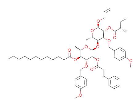 allyl 2-O-trans-cinnamoyl-3-O-p-methoxybenzyl-4-O-n-dodecanoyl-α-L-rhamnopyranosyl-(1->4)-2-O-2(S)-methylbutyryl-3-O-p-methoxybenzyl-α-L-rhamnopyranoside