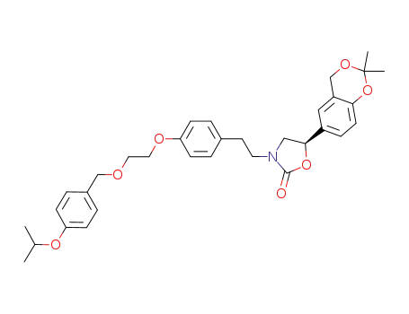 Molecular Structure of 620600-57-9 ((5R)-5-(2,2-dimethyl-4H-1,3-benzodioxin-6-yl)-3-[2-(4-{2-[(4-isopropoxybenzyl)oxy]ethoxy}phenyl)ethyl]-1,3-oxazolidin-2-one)