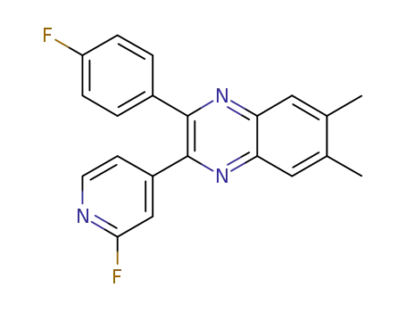 Molecular Structure of 1207531-77-8 (2-(4-fluorophenyl)-3-(2-fluoropyridin-4-yl)-6,7-dimethylquinoxaline)