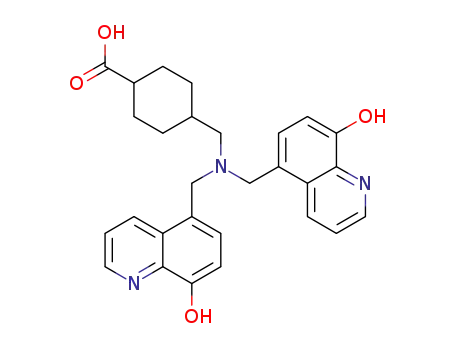 Molecular Structure of 1215290-47-3 (4-((bis((8-hydroxyquinolin-5-yl)methyl)amino)methyl)-cyclohexanecarboxylic acid)