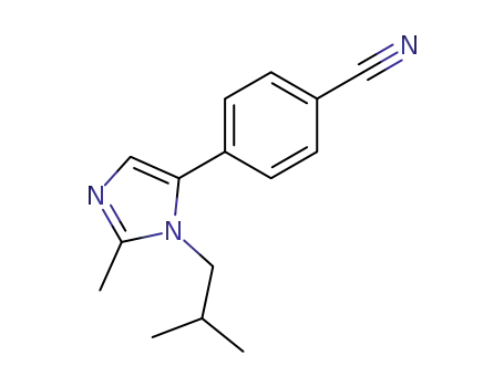 Molecular Structure of 1201005-90-4 (4-(3-isobutyl-2-methylimidazol-4-yl)benzonitrile)
