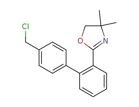 Molecular Structure of 158144-51-5 (2-(4'-chloromethyl-biphenyl-2-yl)-4,4-dimethyl-4,5-dihydrooxazole)