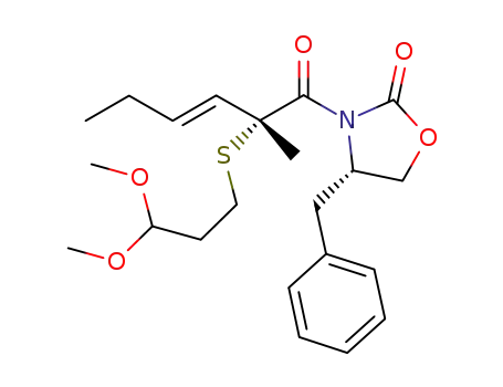 (S)-4-benzyl-3-[(R,E)-2-(3,3-dimethoxypropylthio)-2-methylhex-3-enoyl]oxazolidin-2-one