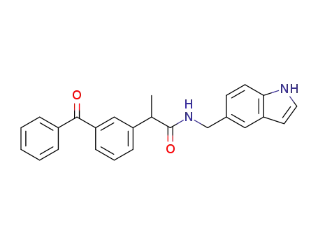 Molecular Structure of 1239447-45-0 (N-((1H-indol-5-yl)methyl)-2-(3-benzoylphenyl)propanamide)