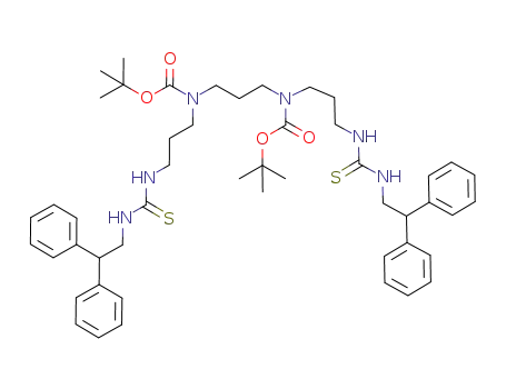 1,11-bis-{3-[1-(2,2-diphenylethyl)thioureado]}-4,8-[N-(tert-butyl)oxycarbonyl]-4,8-diazaundecane