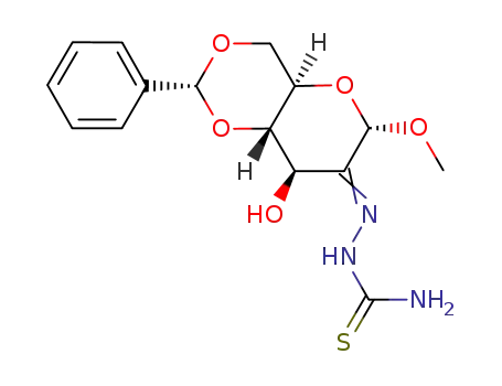 (E/Z)-methyl 4,6-O-benzylidene-2-deoxy-2-(2-carbamothioylhydrazono)-α-D-arabino-hexopyranoside