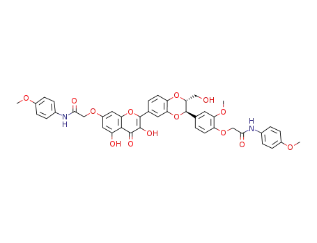 N-(4-methoxyphenyl)-2-[3,5-dihydroxy-2-(2-hydroxymethyl-3-{3-methoxy-4-[(4-methoxy-phenylcarbamoyl)methoxy]phenyl}-2,3-dihydro-benzo[1,4]dioxin-6-yl)-4-oxo-4H-chromen-7-yloxy]acetamide