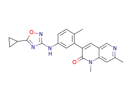 3-(5-(5-cyclopropyl-1,2,4-oxadiazol-3-ylamino)-2-methylphenyl)-1,7-dimethyl-1,6-naphthyridin-2(1H)-one