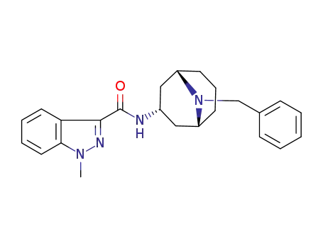 Molecular Structure of 128395-47-1 (1H-Indazole-3-carboxamide,
1-methyl-N-[9-(phenylmethyl)-9-azabicyclo[3.3.1]non-3-yl]-, endo-)