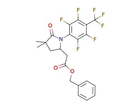 benzyl 2-(4,4-dimethyl-5-oxo-1-(2,3,5,6-tetrafluoro-4-(trifluoromethyl)phenyl)pyrrolidin-2-yl)acetate