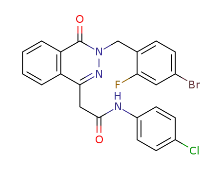 Molecular Structure of 1226760-02-6 (2-(2-(4-bromo-2-fluorobenzyl)-1,2-dihydro-1-oxo-phthalazin-4-yl)-N-(4-chlorophenyl)acetamide)