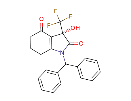 Molecular Structure of 1239619-88-5 ((3S)-1-benzhydryl-3-hydroxy-3-trifluoromethyl-3,5,6,7-tetrahydro-1H-indole-2,4-dione)