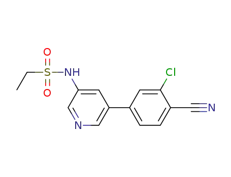 Molecular Structure of 1255868-81-5 (N-(5-(3-chloro-4-cyanophenyl)pyridin-3-yl)ethanesulfonamide)