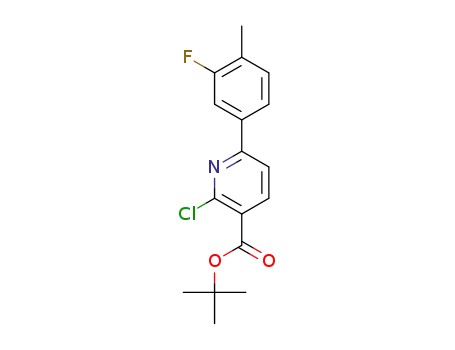 Molecular Structure of 1013648-13-9 (tert-butyl 2-chloro-6-(3-fluoro-4-methylphenyl)nicotinate)