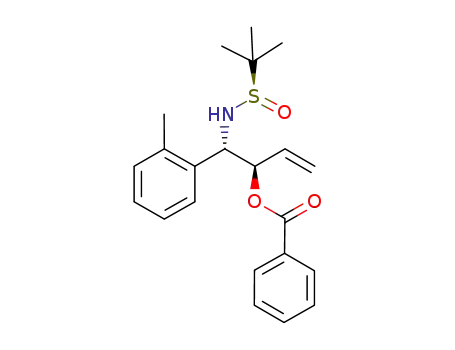 (1S,2R)-1-((R)-1,1-dimethylethylsulfinamido)-1-o-tolylbut-3-en-2-yl benzoate