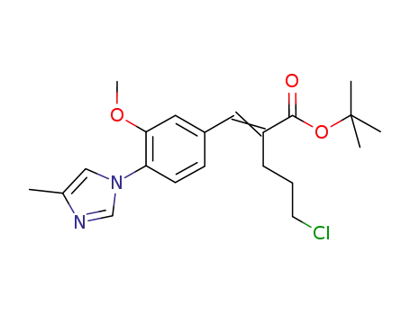 Molecular Structure of 1225232-42-7 ((E)-tert-butyl 5-chloro-2-(3-methoxy-4-(4-methyl-1H-imidazol-1-yl)benzylidene)pentanoate)