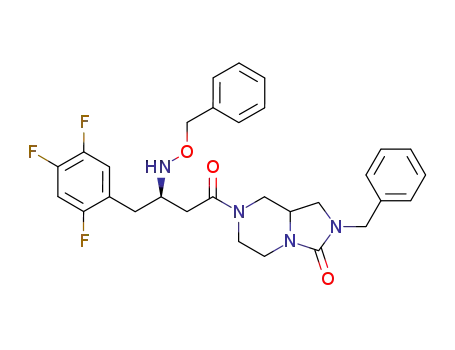 (3R)-3-(benzyloxyamino)-1-[2-benzyl-hexahydro-3-oxoimidazo[1,5-a]pyrazin-7(8H)-yl]-4-(2,4,5-trifluorophenyl)butan-1-one