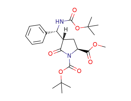 Molecular Structure of 1242161-26-7 (methyl (2S,4S,6R)-N-tert-butoxycarbonyl-4-(N-tert-butoxycarbonylamidobenzyl)pyroglutamate)