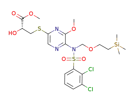 3-[[5-[[(2,3-dichlorophenyl)sulfonyl][[2-(trimethylsilyl)ethoxy]methyl]amino]-6-methoxypyrazin-2-yl]thio]-(2R)-2-hydroxypropanoic acid methyl ester