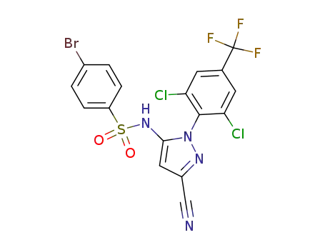 Molecular Structure of 1014394-95-6 (1-[2,6-dichloro-4-(trifluoromethyl)phenyl]-5-(4-bromophenylsulfonylamino)-1H-pyrazole-3-carbonitrile)