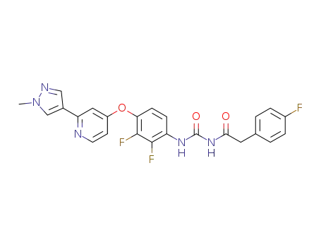 1-(2,3-difluoro-4-(2-(1-methyl-1H-pyrazol-4-yl)pyridin-4-yloxy)phenyl)-3-(2-(4-fluorophenyl)acetyl)urea