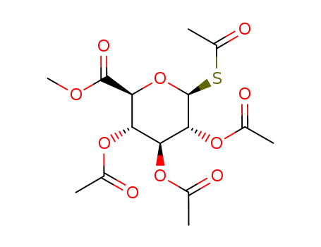 Molecular Structure of 314079-40-8 (methyl (2,3,4-tri-O-acetyl-1-S-acetyl-1-thio-β-D-glucopyranosyl)uronate)