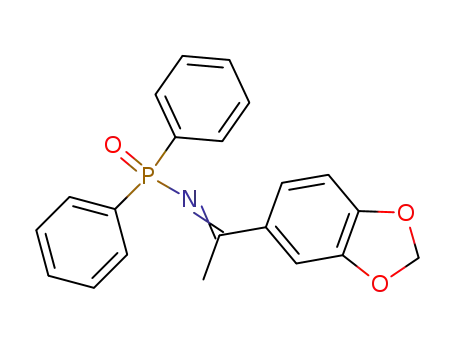Molecular Structure of 921936-94-9 (Phosphinimine, N-[1-(1,3-benzodioxol-5-yl)ethylidene]-1,1-diphenyl-,
1-oxide)