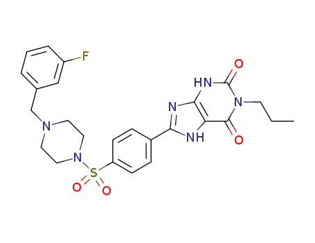 8-(4-(4-(3-fluorobenzyl)piperazine-1-sulfonyl)phenyl)-1-propyl-3,7-dihydropurine-2,6-dione