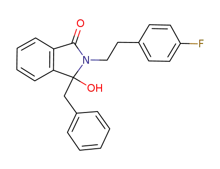 Molecular Structure of 1246168-35-3 (3-benzyl-2-(4-fluorophenethyl)-3-hydroxyisoindolin-1-one)