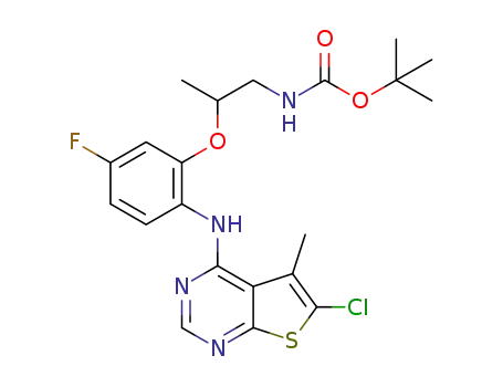 {2-[2-(6-chloro-5-methyl-thieno[2,3-d]pyrimidin-4-ylamino)-5-fluoro-phenoxy]-propyl}-carbamic acid tert-butyl ester