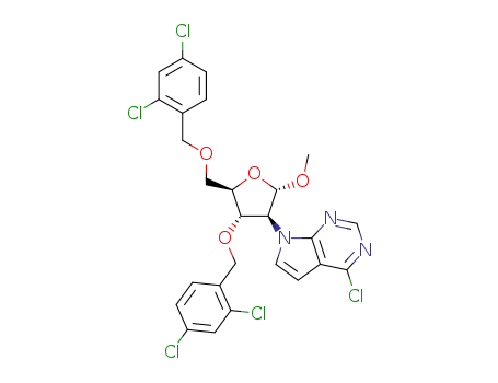 4-chloro-7-[methyl 3,5-bis-O-(2,4-dichlorobenzyl)-α-D-arabinofuranosid-2-yl]-7H-pyrrolo[2,3-d]pyrimidine