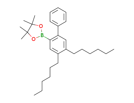 Molecular Structure of 1353713-99-1 (2-[4,5-dihexyl(1,1'-biphenyl)-2-yl]-4,4,5,5-tetramethyl-1,3,2-dioxaborolane)