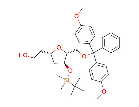 5-(4,4'-dimethoxytrityl)-3-O-tert-butyldimethylsilyloxy-1,2-dideoxy-1-C-(2-hydroxyethyl)-β-D-erythro-pentofuranose