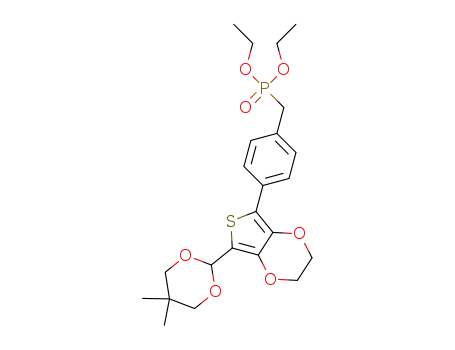 Molecular Structure of 1286685-28-6 ({4-[7-(5,5-dimethyl[1,3]dioxan-2-yl)2,3-dihydrothieno[3,4-b][1,4]dioxin-5-yl]-benzyl}phosphonic acid diethyl ester)