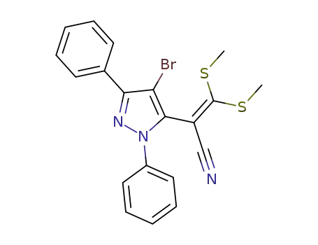 3,3-bis(methylthio)-2-(1,3-diphenyl-4-bromopyrazol-5-yl)-2-propenenitrile