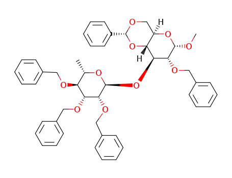 methyl (2,3,4-tri-O-benzyl-α-L-rhamnopyranosyl)-(1->3)-2-O-benzyl-4,6-O-benzylidene-α-D-glucopyranoside