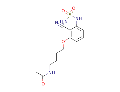 Molecular Structure of 1093206-48-4 (N-(4-(2-cyano-3-(sulfamoylamino)phenoxy)butyl)acetamide)