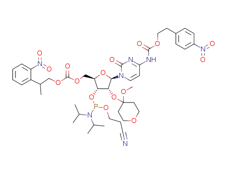 N<sub>4</sub>-{[2-(4-nitrophenyl)ethoxy]carbonyl}-2'-O-(tetrahydro-4-methoxy-2H-pyran-4-yl)cytidine 3'-(2-cyanoethyl N,N-diisopropylphosphoramidite) 5'-[2-(2-nitrophenyl)propyl carbonate]