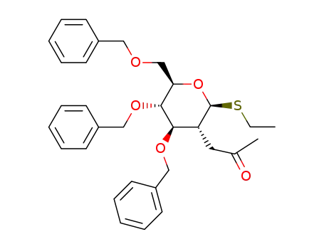 ethyl 3,4,6-tri-O-benzyl-2-C-acetylmethyl-2-deoxy-1-thio-β-D-glucopyranoside