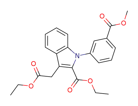 Molecular Structure of 560131-57-9 (1H-Indole-3-acetic acid,
2-(ethoxycarbonyl)-1-[3-(methoxycarbonyl)phenyl]-, ethyl ester)