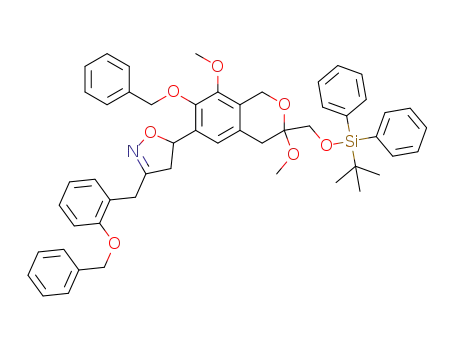 3-(2-benzyloxy-benzyl)-5-[7-benzyloxy-3-(tert-butyldiphenylsilanyloxymethyl)-3,8-dimethoxy-isochroman-6-yl]-4,5-dihydroisoxazole